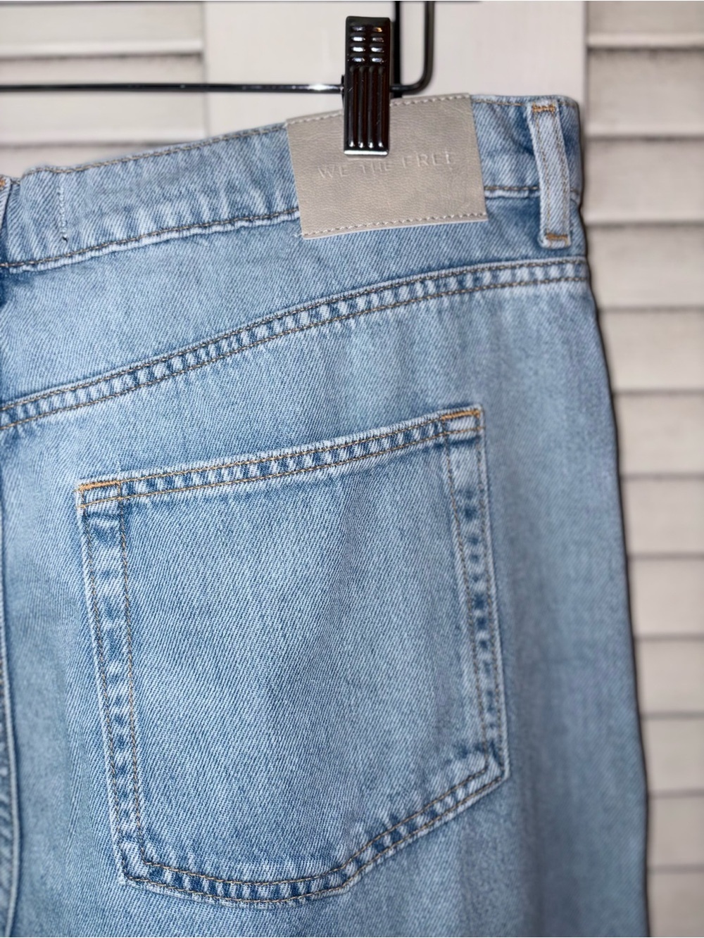 Free People We The Free Stride Straight N Wide Jeans 32 Low Slung Baggy Denim - Picture 6 of 9